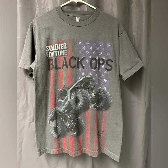 NWOT Soldier Fortune Monster Jam Men’s Dark Grey Tshirt - Picture 1 of 4
